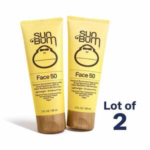 Lot Of 2 Sun Bum Sunscreen Face Lotion 50 SPF 88ml/3fl oz Water Resistant